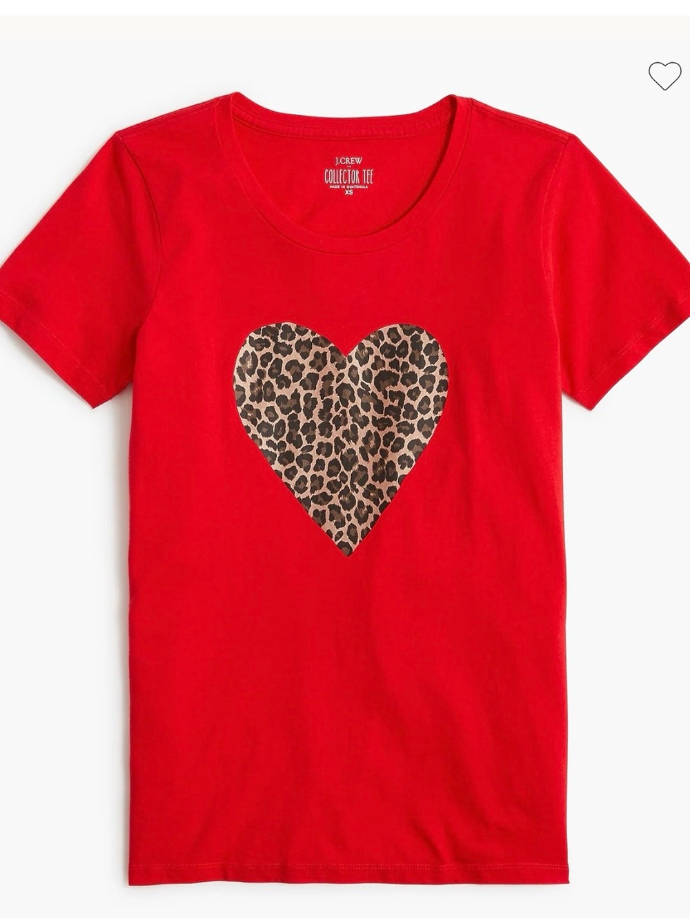 J. Crew Red Leopard Heart Graphic Tee